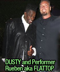 Dusty Vinyl and Performer Rueban aka FLATTOP